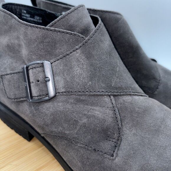 Born Gray Distressed Suede Monk Strap Ankle Boots Men’s US 11 Buckle Shoes Lug - Picture 2 of 10